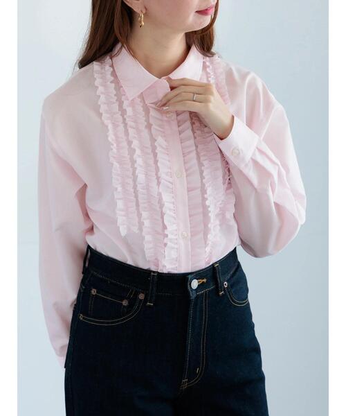 Te chichi（テチチ）の「フロントフリルシャツ（シャツ/ブラウス・レディース・ブルー/オフホワイト/イエロー/ピンク・F）」の8枚目の写真