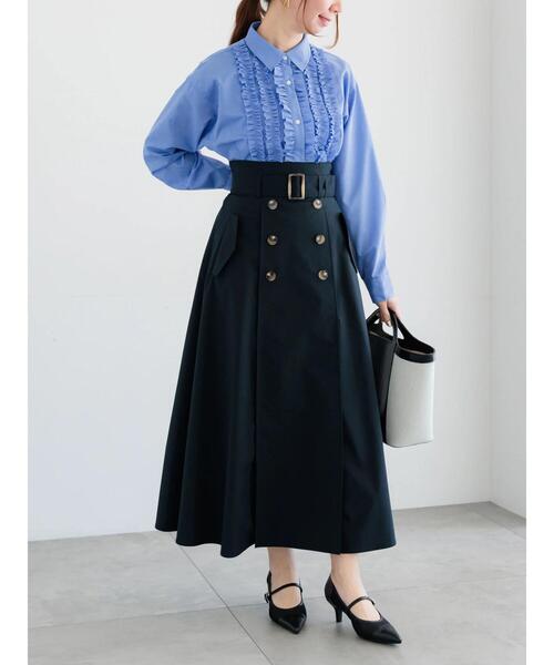 Te chichi（テチチ）の「フロントフリルシャツ（シャツ/ブラウス・レディース・ブルー/オフホワイト/イエロー/ピンク・F）」の12枚目の写真