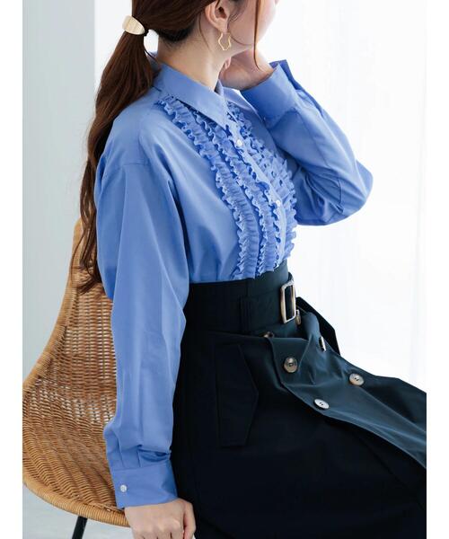 Te chichi（テチチ）の「フロントフリルシャツ（シャツ/ブラウス・レディース・ブルー/オフホワイト/イエロー/ピンク・F）」の14枚目の写真