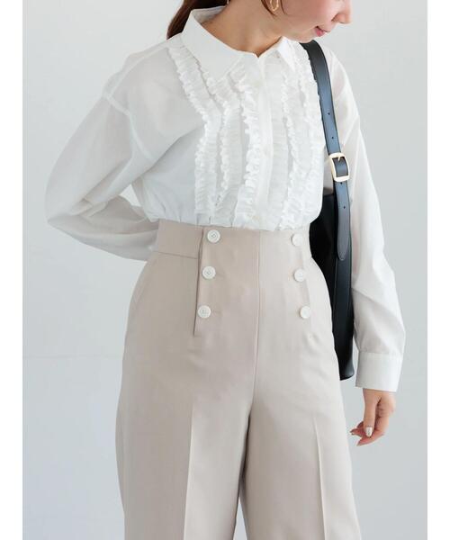 Te chichi（テチチ）の「フロントフリルシャツ（シャツ/ブラウス・レディース・ブルー/オフホワイト/イエロー/ピンク・F）」の16枚目の写真