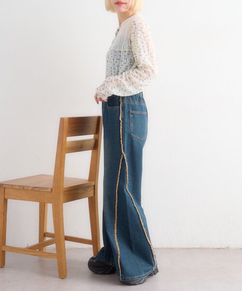 w closet（ダブルクローゼット）の「花柄パッチワークT（Tシャツ/カットソー・レディース・サックスブルー/アイボリー/ピンク・FREE）」の15枚目の写真