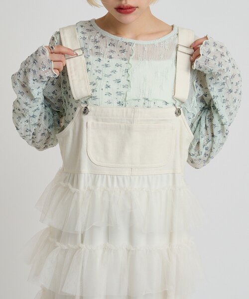 w closet（ダブルクローゼット）の「花柄パッチワークT（Tシャツ/カットソー・レディース・サックスブルー/アイボリー/ピンク・FREE）」の19枚目の写真