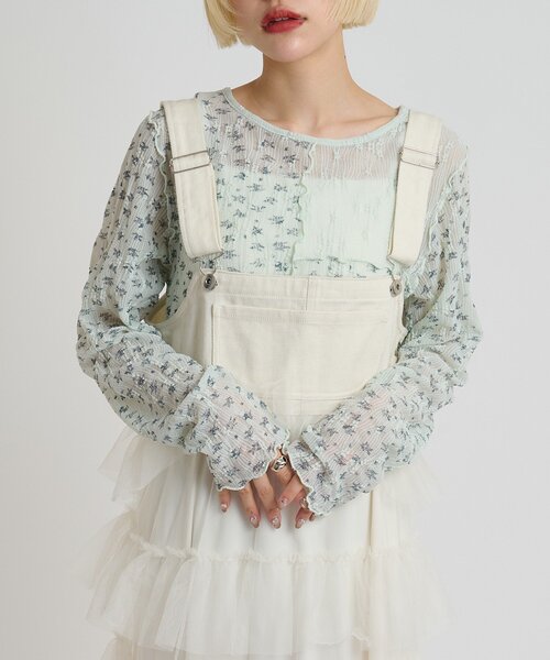 w closet（ダブルクローゼット）の「花柄パッチワークT（Tシャツ/カットソー・レディース・サックスブルー/アイボリー/ピンク・FREE）」の20枚目の写真