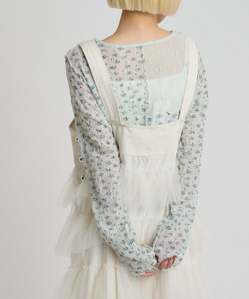 w closet（ダブルクローゼット）の「花柄パッチワークT（Tシャツ/カットソー・レディース・サックスブルー/アイボリー/ピンク・FREE）」の21枚目の写真