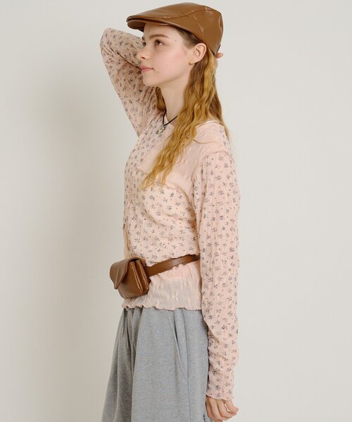 w closet（ダブルクローゼット）の「花柄パッチワークT（Tシャツ/カットソー・レディース・サックスブルー/アイボリー/ピンク・FREE）」の14枚目の写真