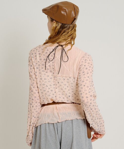 w closet（ダブルクローゼット）の「花柄パッチワークT（Tシャツ/カットソー・レディース・サックスブルー/アイボリー/ピンク・FREE）」の13枚目の写真