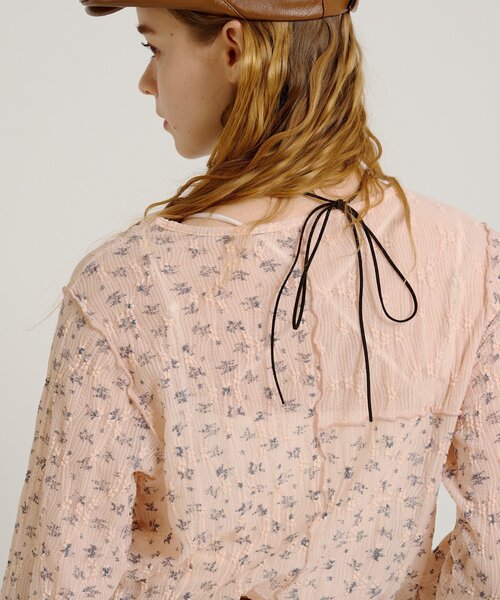 w closet（ダブルクローゼット）の「花柄パッチワークT（Tシャツ/カットソー・レディース・サックスブルー/アイボリー/ピンク・FREE）」の12枚目の写真