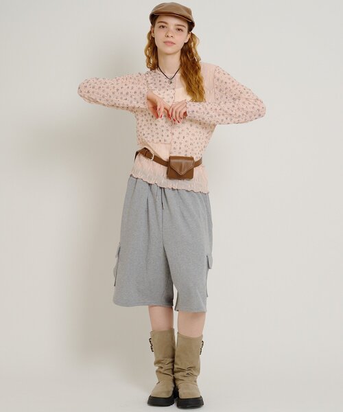 w closet（ダブルクローゼット）の「花柄パッチワークT（Tシャツ/カットソー・レディース・サックスブルー/アイボリー/ピンク・FREE）」の8枚目の写真