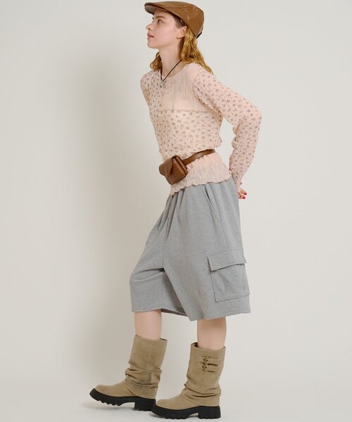 w closet（ダブルクローゼット）の「花柄パッチワークT（Tシャツ/カットソー・レディース・サックスブルー/アイボリー/ピンク・FREE）」の6枚目の写真