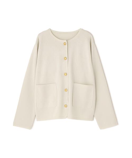 N.（N. Natural Beauty Basic）（エヌエヌナチュラルビューティーベーシック）の「ゴールドボタンニットカーディガン（カーディガン/ボレロ・レディース・ネイビー/ブルー/オフホワイト・ﾌﾘ-）」の4枚目の写真