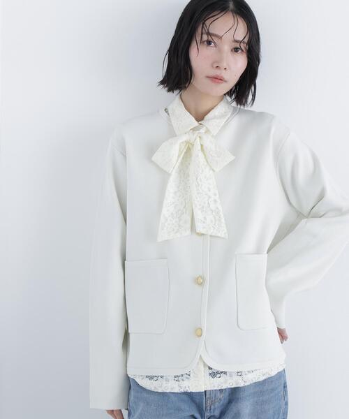 N.（N. Natural Beauty Basic）（エヌエヌナチュラルビューティーベーシック）の「ゴールドボタンニットカーディガン（カーディガン/ボレロ・レディース・ネイビー/ブルー/オフホワイト・ﾌﾘ-）」の5枚目の写真