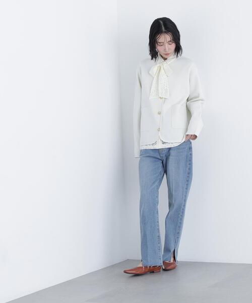 N.（N. Natural Beauty Basic）（エヌエヌナチュラルビューティーベーシック）の「ゴールドボタンニットカーディガン（カーディガン/ボレロ・レディース・ネイビー/ブルー/オフホワイト・ﾌﾘ-）」の6枚目の写真
