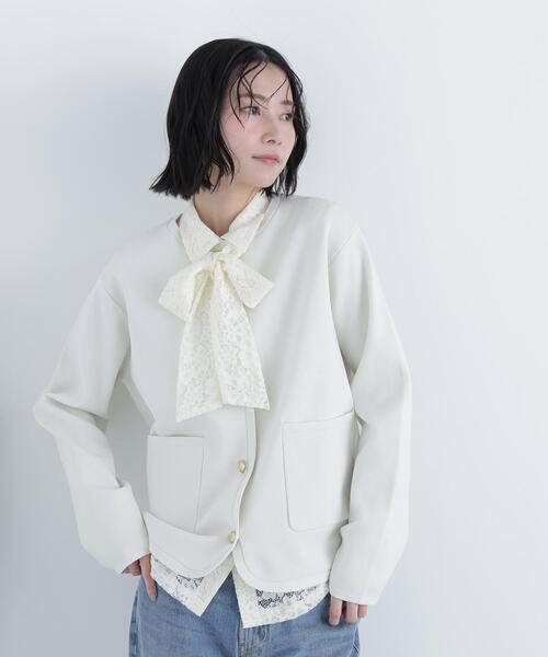 N.（N. Natural Beauty Basic）（エヌエヌナチュラルビューティーベーシック）の「ゴールドボタンニットカーディガン（カーディガン/ボレロ・レディース・ネイビー/ブルー/オフホワイト・ﾌﾘ-）」の7枚目の写真