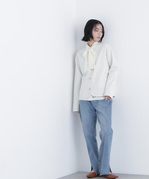 N.（N. Natural Beauty Basic）（エヌエヌナチュラルビューティーベーシック）の「ゴールドボタンニットカーディガン（カーディガン/ボレロ・レディース・ネイビー/ブルー/オフホワイト・ﾌﾘ-）」の10枚目の写真