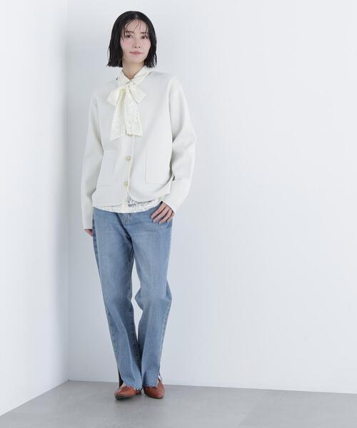 N.（N. Natural Beauty Basic）（エヌエヌナチュラルビューティーベーシック）の「ゴールドボタンニットカーディガン（カーディガン/ボレロ・レディース・ネイビー/ブルー/オフホワイト・ﾌﾘ-）」の12枚目の写真