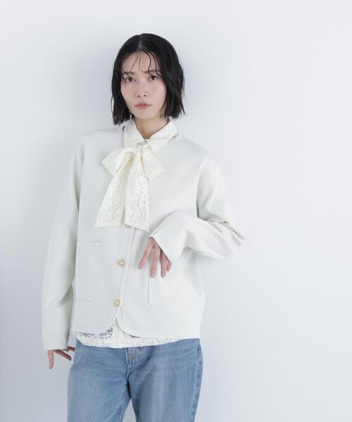 N.（N. Natural Beauty Basic）（エヌエヌナチュラルビューティーベーシック）の「ゴールドボタンニットカーディガン（カーディガン/ボレロ・レディース・ネイビー/ブルー/オフホワイト・ﾌﾘ-）」の13枚目の写真