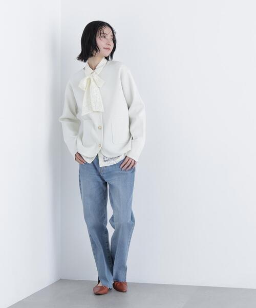 N.（N. Natural Beauty Basic）（エヌエヌナチュラルビューティーベーシック）の「ゴールドボタンニットカーディガン（カーディガン/ボレロ・レディース・ネイビー/ブルー/オフホワイト・ﾌﾘ-）」の14枚目の写真