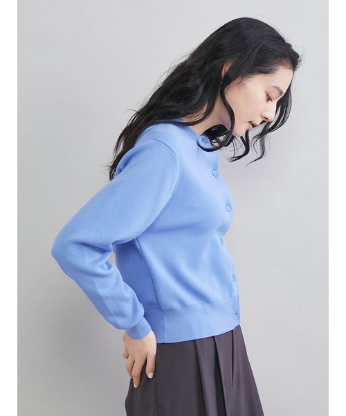 Mila Owen（ミラオーウェン）の「クロップドフォルムカーディガン（カーディガン/ボレロ・レディース・ネイビー/グレー/ライム/ブルー・0/1）」の13枚目の写真