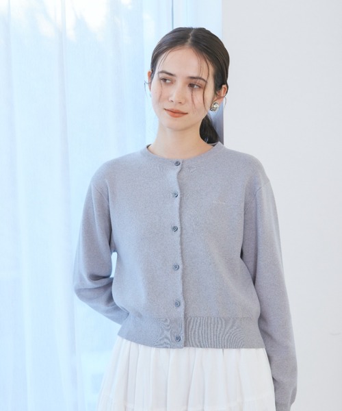 Mila Owen（ミラオーウェン）の「クロップドフォルムカーディガン（カーディガン/ボレロ・レディース・ネイビー/グレー/ライム/ブルー・0/1）」の2枚目の写真