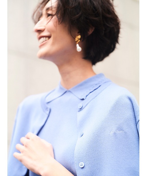 Mila Owen（ミラオーウェン）の「クロップドフォルムカーディガン（カーディガン/ボレロ・レディース・ネイビー/グレー/ライム/ブルー・0/1）」の17枚目の写真