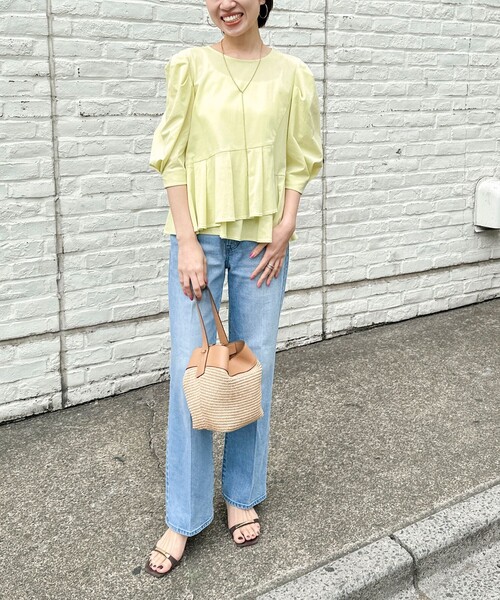 NOLLEY’S(ノーリーズ)の「ウォッシャブルサラドラトリコットペプラムブラウス(シャツ/ブラウス・レディース・レッド/ホワイト/ネイビー/イエロー/ブラウン・38)」の14枚目の写真