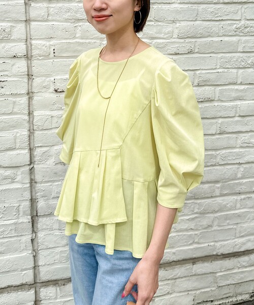 NOLLEY’S(ノーリーズ)の「ウォッシャブルサラドラトリコットペプラムブラウス(シャツ/ブラウス・レディース・レッド/ホワイト/ネイビー/イエロー/ブラウン・38)」の17枚目の写真