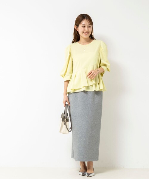 NOLLEY’S(ノーリーズ)の「ウォッシャブルサラドラトリコットペプラムブラウス(シャツ/ブラウス・レディース・レッド/ホワイト/ネイビー/イエロー/ブラウン・38)」の19枚目の写真