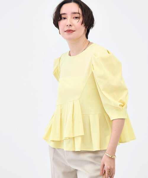 NOLLEY’S(ノーリーズ)の「ウォッシャブルサラドラトリコットペプラムブラウス(シャツ/ブラウス・レディース・レッド/ホワイト/ネイビー/イエロー/ブラウン・38)」の22枚目の写真
