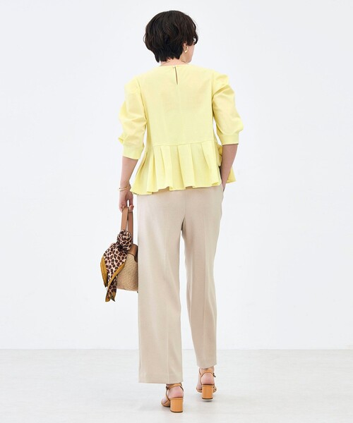 NOLLEY’S（ノーリーズ）の「ウォッシャブルサラドラトリコットペプラムブラウス（シャツ/ブラウス・レディース・レッド/ホワイト/ネイビー/イエロー・38）」の7枚目の写真