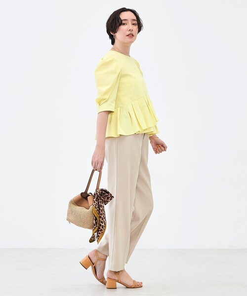 NOLLEY’S（ノーリーズ）の「ウォッシャブルサラドラトリコットペプラムブラウス（シャツ/ブラウス・レディース・レッド/ホワイト/ネイビー/イエロー・38）」の8枚目の写真