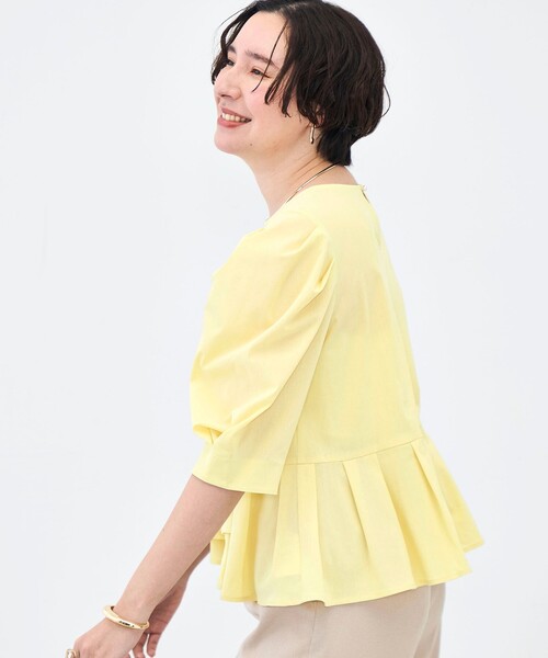 NOLLEY’S（ノーリーズ）の「ウォッシャブルサラドラトリコットペプラムブラウス（シャツ/ブラウス・レディース・レッド/ホワイト/ネイビー/イエロー・38）」の10枚目の写真