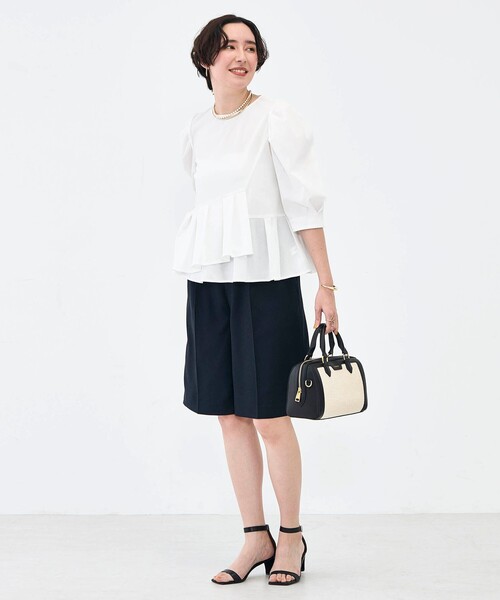 NOLLEY’S（ノーリーズ）の「ウォッシャブルサラドラトリコットペプラムブラウス（シャツ/ブラウス・レディース・レッド/ホワイト/ネイビー/イエロー・38）」の13枚目の写真