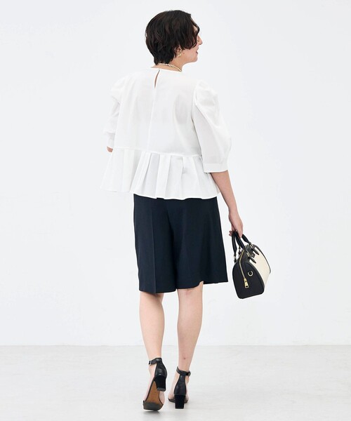 NOLLEY’S（ノーリーズ）の「ウォッシャブルサラドラトリコットペプラムブラウス（シャツ/ブラウス・レディース・レッド/ホワイト/ネイビー/イエロー・38）」の14枚目の写真