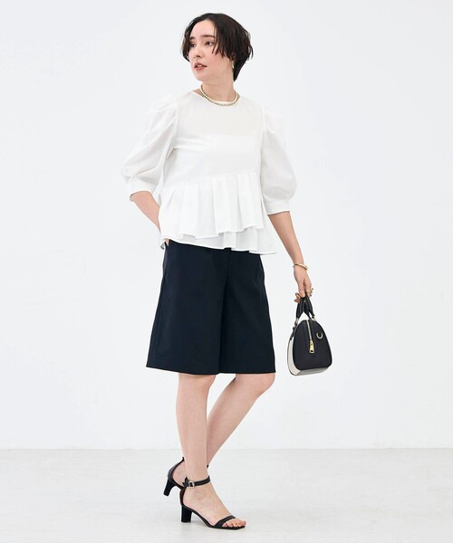 NOLLEY’S（ノーリーズ）の「ウォッシャブルサラドラトリコットペプラムブラウス（シャツ/ブラウス・レディース・レッド/ホワイト/ネイビー/イエロー・38）」の16枚目の写真