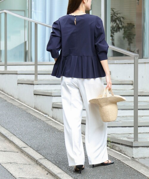 NOLLEY’S（ノーリーズ）の「ウォッシャブルサラドラトリコットペプラムブラウス（シャツ/ブラウス・レディース・レッド/ホワイト/ネイビー/イエロー・38）」の22枚目の写真