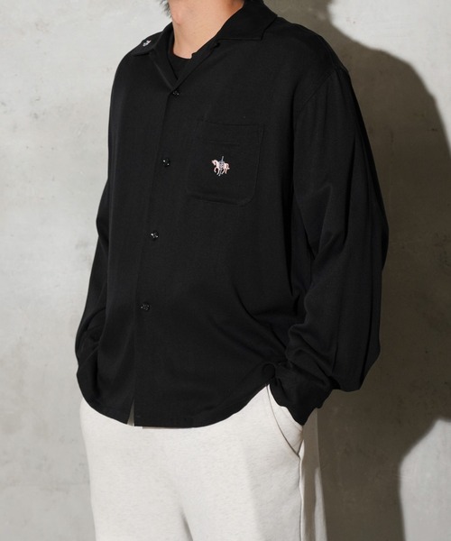 TOWNCRAFT(タウンクラフト)の「TOWNCRAFT / タウンクラフト 50S EMBROIDERY L/S SHIRT レーヨン ループカラーシャツ(シャツ/ブラウス・メンズ・ブラック・MEDIUM/LARGE)」の5枚目の写真