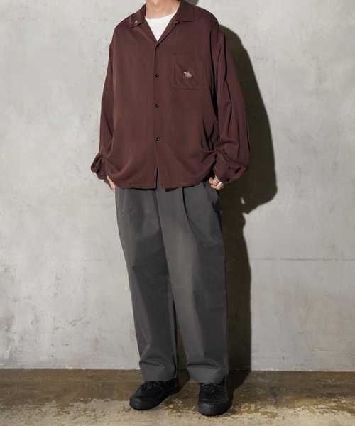TOWNCRAFT(タウンクラフト)の「TOWNCRAFT / タウンクラフト 50S EMBROIDERY L/S SHIRT レーヨン ループカラーシャツ(シャツ/ブラウス・メンズ・ブラック・MEDIUM/LARGE)」の8枚目の写真