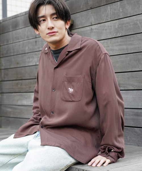 TOWNCRAFT / タウンクラフト 50S EMBROIDERY L/S SHIRT レーヨン