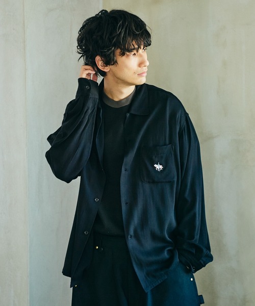 TOWNCRAFT / タウンクラフト 50S EMBROIDERY L/S SHIRT レーヨン