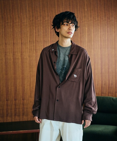 TOWNCRAFT / タウンクラフト 50S EMBROIDERY L/S SHIRT レーヨン