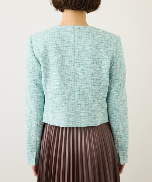 ROPE'（ロペ）の「ツイードノーカラージャケット（ノーカラージャケット・レディース・ブラック系その他/ターコイズブルー・36/38）」の18枚目の写真