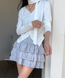 リボンティアードフリルスカート