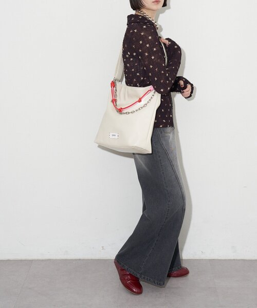 GRAIN(グレイン)の「【GRAIN/グレイン】配色レザーチェーン2WAYショルダーバッグ(トートバッグ・レディース・ブラウン/ブラック/アイボリー・FREE)」の21枚目の写真