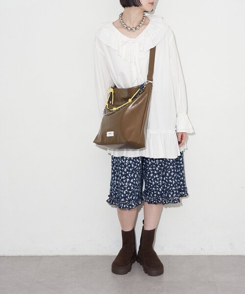 GRAIN(グレイン)の「【GRAIN/グレイン】配色レザーチェーン2WAYショルダーバッグ(トートバッグ・レディース・ブラウン/ブラック/アイボリー・FREE)」の13枚目の写真