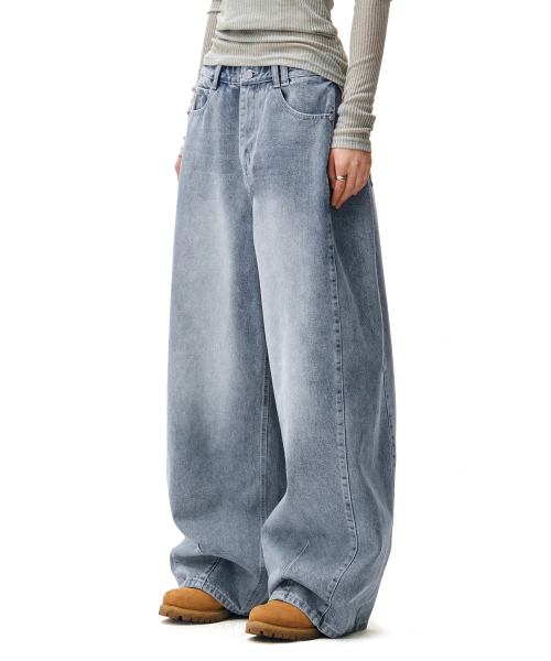 DECET WOMEN(デケット ウーマン)の「Side Pin Tuck Barrel Jeans DCWPT019LIGHTBLUE(デニムパンツ・レディース・その他・X-SMALL/SMALL/MEDIUM/LARGE)」の7枚目の写真