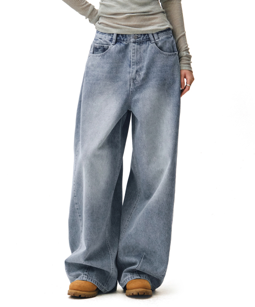 DECET WOMEN(デケット ウーマン)の「Side Pin Tuck Barrel Jeans DCWPT019LIGHTBLUE(デニムパンツ・レディース・その他・X-SMALL/SMALL/MEDIUM/LARGE)」の14枚目の写真