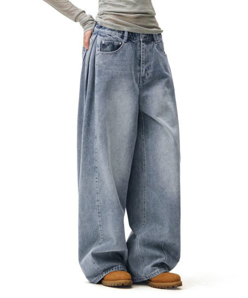 DECET WOMEN(デケット ウーマン)の「Side Pin Tuck Barrel Jeans DCWPT019LIGHTBLUE(デニムパンツ・レディース・その他・X-SMALL/SMALL/MEDIUM/LARGE)」の13枚目の写真