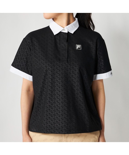 FILA GOLF(フィラゴルフ )の「FILA GOLF フィラゴルフ ゴルフウェア 吸汗速乾 UVカット ロゴ エンボス 半袖 ポロシャツ(ポロシャツ・レディース・ミント/ピンク/ホワイト/ブラック・M/L/LL)」の7枚目の写真