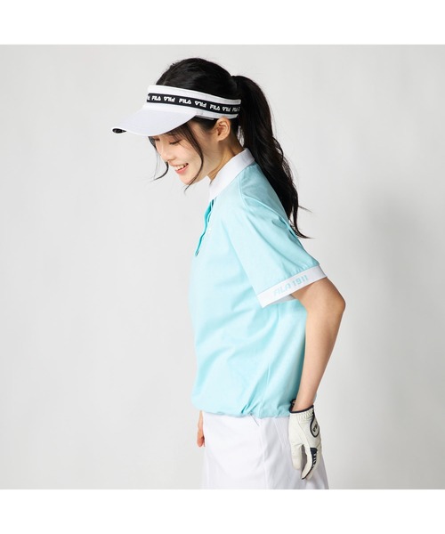 FILA GOLF(フィラゴルフ )の「FILA GOLF フィラゴルフ ゴルフウェア 吸汗速乾 UVカット ロゴ エンボス 半袖 ポロシャツ(ポロシャツ・レディース・ミント/ピンク/ホワイト/ブラック・M/L/LL)」の12枚目の写真