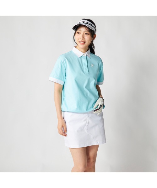 FILA GOLF(フィラゴルフ )の「FILA GOLF フィラゴルフ ゴルフウェア 吸汗速乾 UVカット ロゴ エンボス 半袖 ポロシャツ(ポロシャツ・レディース・ミント/ピンク/ホワイト/ブラック・M/L/LL)」の13枚目の写真